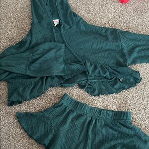 Urban Outfitters Dark Green Textured Skirt